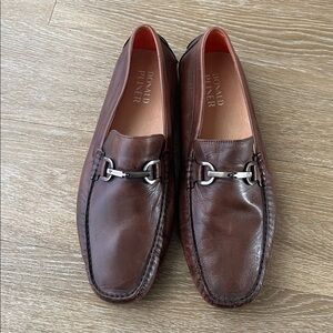 Donald Pliner Victor Leather Driver Loafer Bit Hardware cognac brown size 13